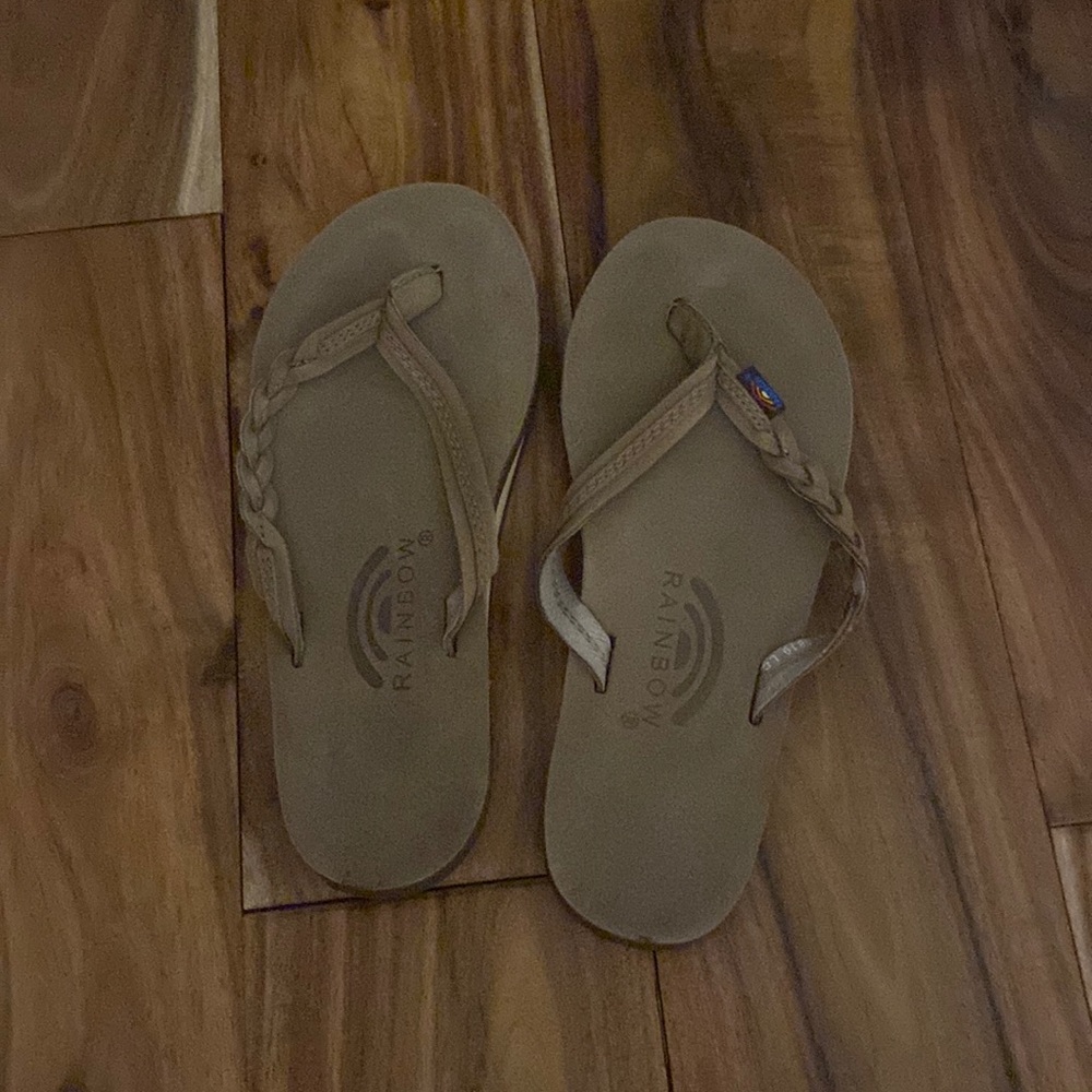 Rainbow flip flops